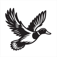 Obraz premium vector duck flying, sitting and howling