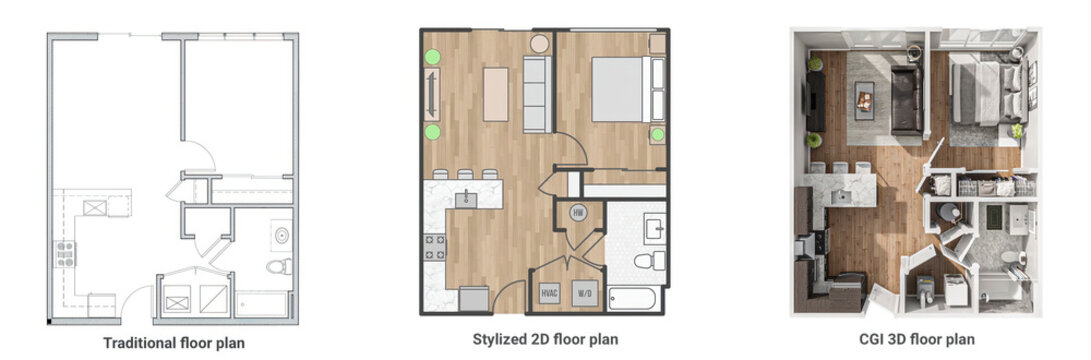 2d and 3d layout of 2D top view floor plan of a single-story house . Sketch Isometric