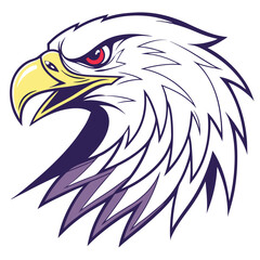 Set of Five Stylized Eagle Logos with Star Emblems