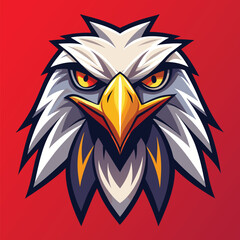 Set of Five Stylized Eagle Logos with Star Emblems