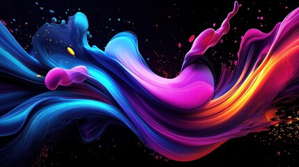 Abstract storm of glowing energy ribbons, swirling in a vortex, rich color contrast, ultra-sharp details, futuristic style.