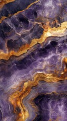 Obraz premium Elegant Lilac and Gold Marble Background with Intricate Lines and Drops, Luxurious Abstract Art for Design Inspirations
