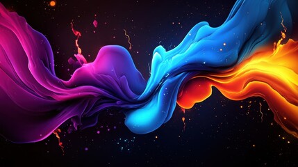 Ethereal plasma waves intertwining in a sci-fi setting, electric blue and fiery orange, ultra-detailed with cinematic depth