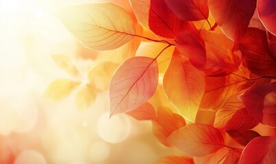 Vibrant Autumn Leaves Background with Red, Orange, Yellow Fall Foliage, Perfect for Seasonal, Nature, and Environmental Themes