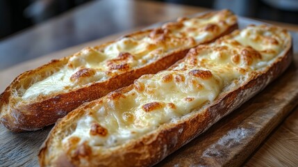 Delicious Cheese Toast with Golden Melted Cheese on Crusty Bread
