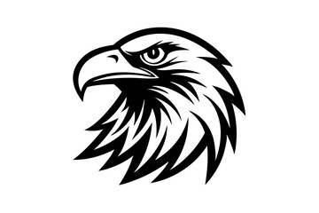 Bald Eagle Head Logo Icon Sign Symbol American flag for 4th of July Independence Day Black silhouette