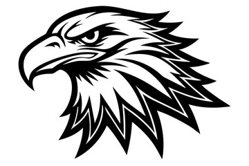 Bald Eagle Head Logo Icon Sign Symbol American flag for 4th of July Independence Day Black silhouette