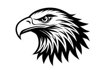 Bald Eagle Head Logo Icon Sign Symbol American flag for 4th of July Independence Day Black silhouette