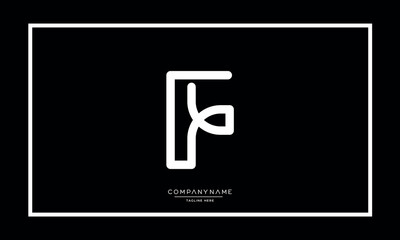 F, FF Alphabet letters logo vector icon