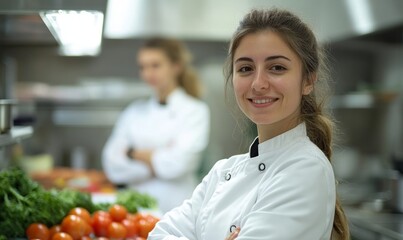 portrait of Dietitian and Nutritionist, who Plan and conduct food service or nutritional programs to assist in the promotion of health and control of