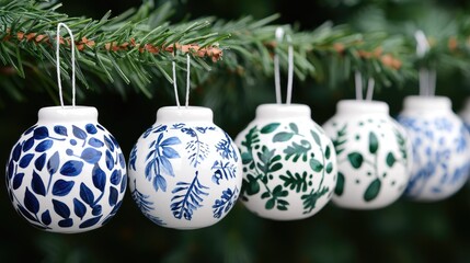 Christmas Ornaments on Fir Branches