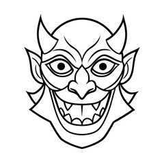 Whimsical Monster Mask Line Art for Children's Books