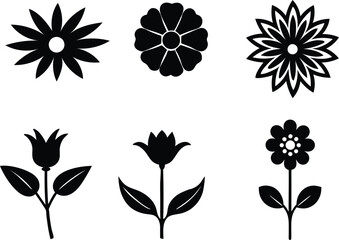 set of vector flowers