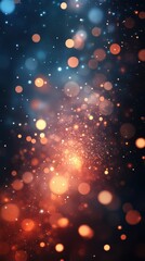 Swirling colors and bokeh lights create a mesmerizing abstract background in captivating shades of blue and orange