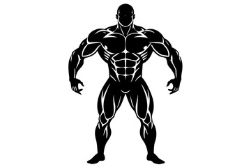 body builder man black silhouette