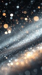 Obraz premium Sparkling particles create a mesmerizing display of light and color in a dark setting