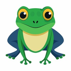 green frog cartoon isolated on white background