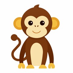 Fototapeta premium Monkey vector illustration isolated on white background