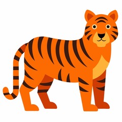 tiger cartoon isolated on white background