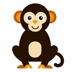 Obraz premium Monkey vector illustration isolated on white background