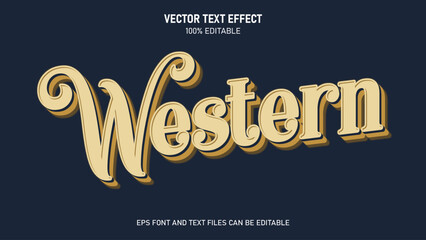 Western 3d  style editable text effect
