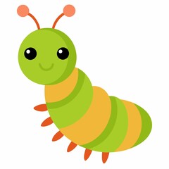 cartoon caterpillar isolated on white background
