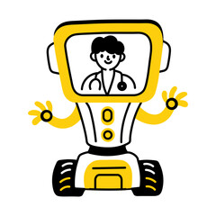 Medical robot illustration in flat style