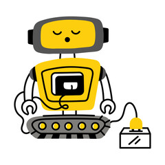 Fototapeta premium Robot changing system illustration in flat style