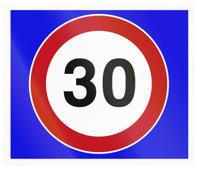 Israel road sign - 30 kilometers per hour speed limit
