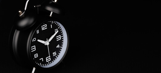 Black classic desktop alarm clock	