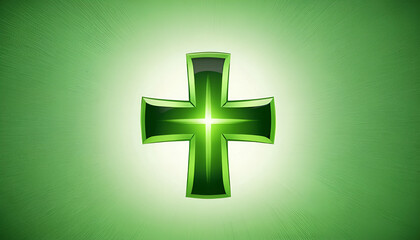 Obraz premium Green Cross Symbol