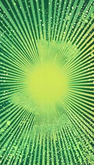 Obraz premium Bright green sunburst design featuring a radial burst effect