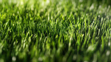 Fototapeta premium Vibrant green grass welcoming the arrival of spring, symbolizing renewal and growth while showcasing the beauty of nature awakening in a lush, sunny landscape