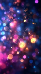 Colorful bokeh lights create a dreamy atmosphere in a vibrant digital backdrop