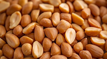 Light Brown Roasted Peanuts Close Up Texture Background