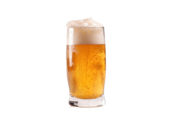 Glass of beer isolated on transparent background.

