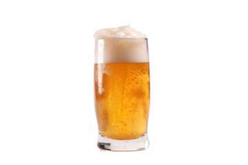 Glass of beer isolated on transparent background.

