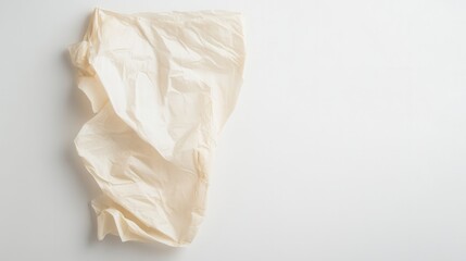 Obraz premium A white bag rests on a surface, accompanied by a piece of paper placed on top, showcasing a simple yet intriguing arrangement.