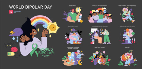 World Bipolar Day. Flat Vector Illustration