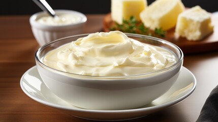 Creamy Delights: A Bowl of Whipped Cream with Butter
