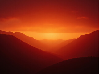 Obraz premium Fiery Mountain Sunset