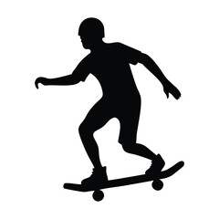 Silhouette of a Person Performing Skateboarding Tricks in Motion