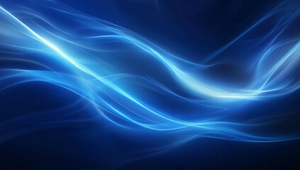 A beautiful blue wave with illuminating light on a dark blue background