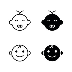 Obraz premium Baby boy icon set color editable on white background