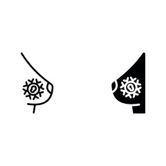 Obraz premium Breast cancer icon set color editable on white background