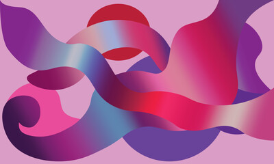 Bright neon ribbons, abstract painting for screensaver, fun colors, EPS, vector