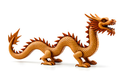 Mythical Asian dragon figurine in impasto style, intricate art