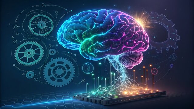 Creative AI brain. Artificial intelligence development concept.
