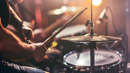 Obraz premium Electrifying Live Music Performance on Stage with Captivating Blurred Crowd