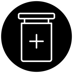 Pill Bottle Black Circle Icon